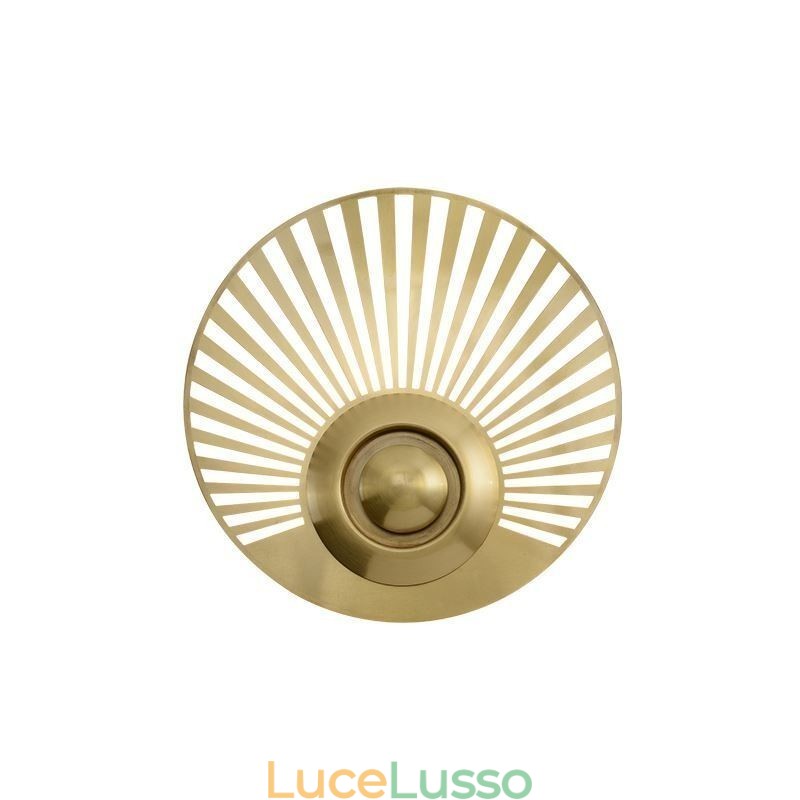 Lampada da parete in ottone nordico con forma rotonda cava