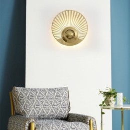Lampada da parete in ottone nordico con forma rotonda cava
