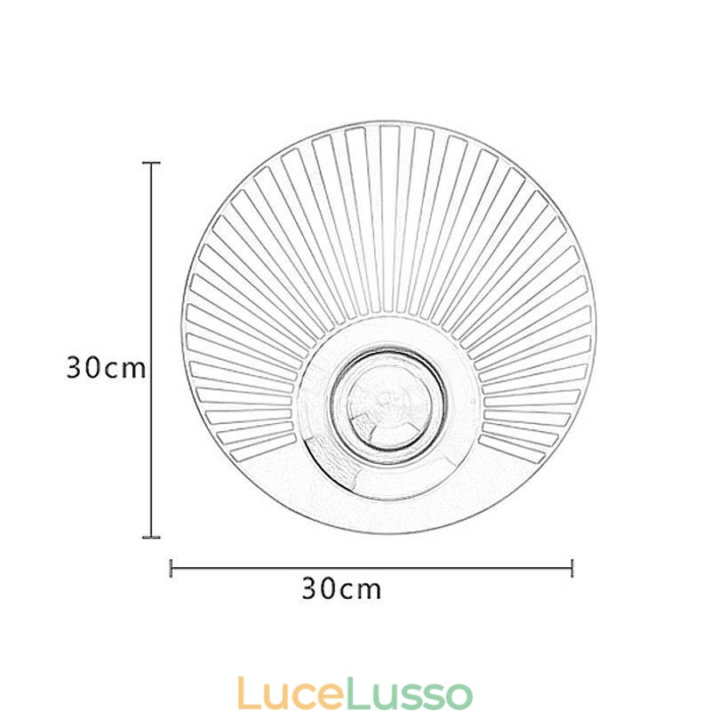 Lampada da parete in ottone nordico con forma rotonda cava