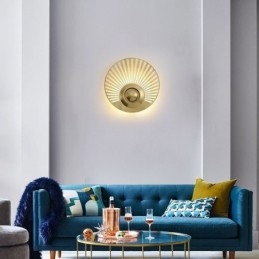 Lampada da parete in ottone nordico con forma rotonda cava