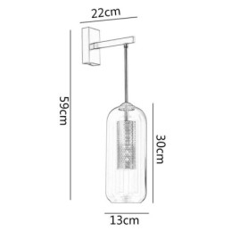 Lampada da parete in ottone nordico con paralume in vetro cilindrico interno cavo
