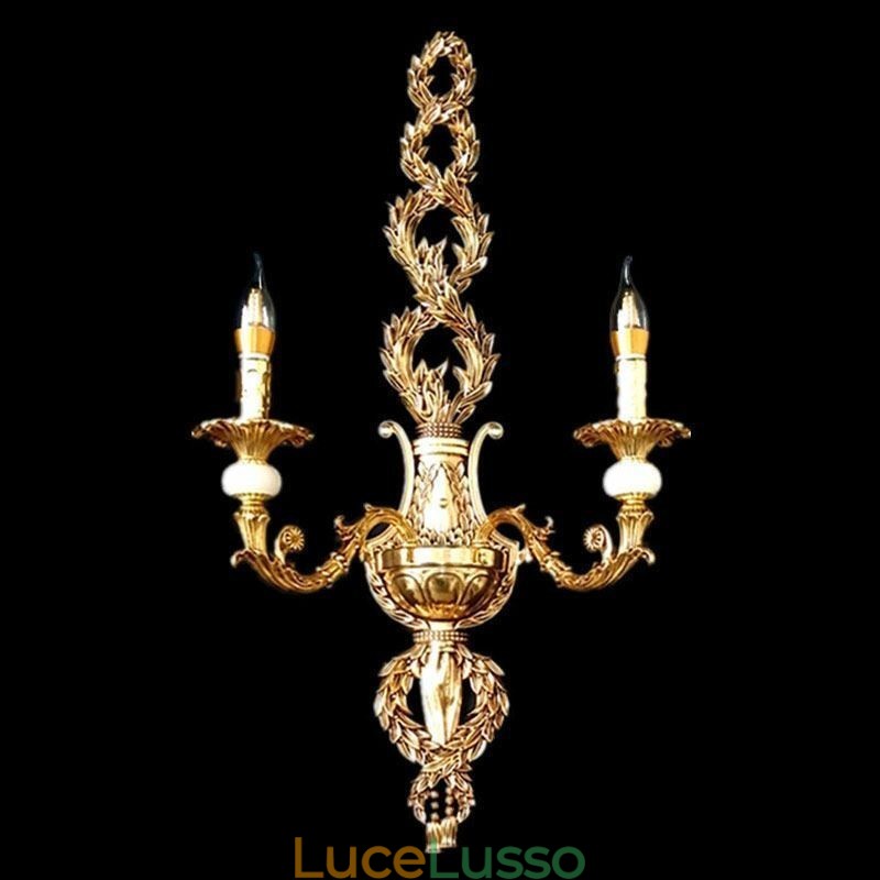 Lampada da parete europea Lussuosa lampada da parete a petalo Lampada decorativa in giada Illuminazione da comodino