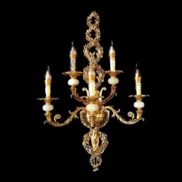 Lampada da parete europea Lussuosa lampada da parete a petalo Lampada decorativa in giada Illuminazione da comodino
