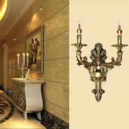 Lampada da parete retrò europea creativa doppia illuminazione per la casa applique da parete illuminazione da comodino