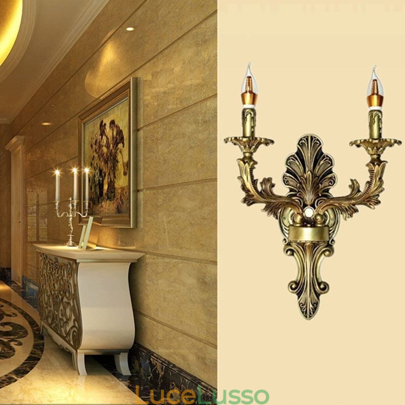 Lampada da parete retrò europea creativa doppia illuminazione per la casa applique da parete illuminazione da comodino