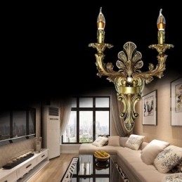 Lampada da parete retrò europea creativa doppia illuminazione per la casa applique da parete illuminazione da comodino