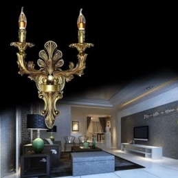 Lampada da parete retrò europea creativa doppia illuminazione per la casa applique da parete illuminazione da comodino