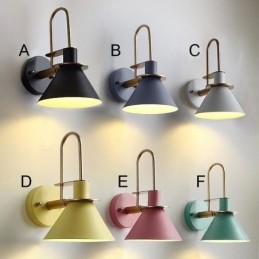 Applique da parete nordica stile Makron Applique da parete Lampada frontale a specchio creativa