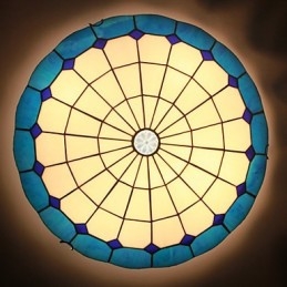 Lampada a cupola con vetrate artistiche rurali europee che assorbono la luce