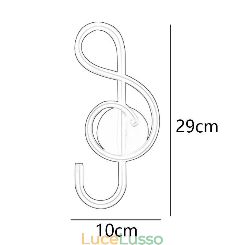 Applique da parete minimalista in acrilico con nota