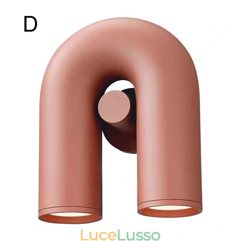 Applique da parete a forma di U minimalista creativo applique da parete paralume girevole 90