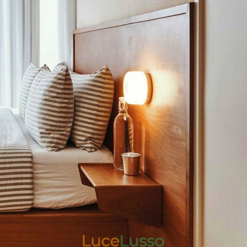 Applique da parete moderna minimalista in acrilico con testa singola rotonda in ferro battuto piccola