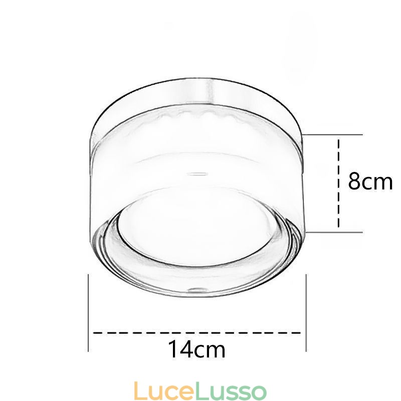 Applique da parete moderna minimalista in acrilico con testa singola rotonda in ferro battuto piccola