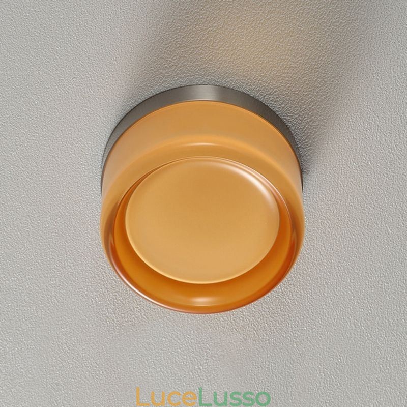 Applique da parete moderna minimalista in acrilico con testa singola rotonda in ferro battuto piccola