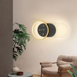 Lampada da parete moderna minimalista in acrilico ferro battuto orologio da parete luce