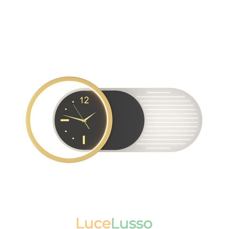 Lampada da parete moderna minimalista in acrilico ferro battuto orologio da parete luce