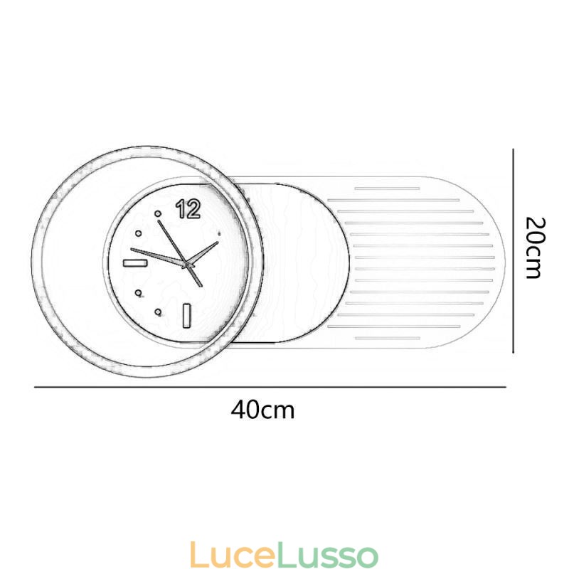 Lampada da parete moderna minimalista in acrilico ferro battuto orologio da parete luce