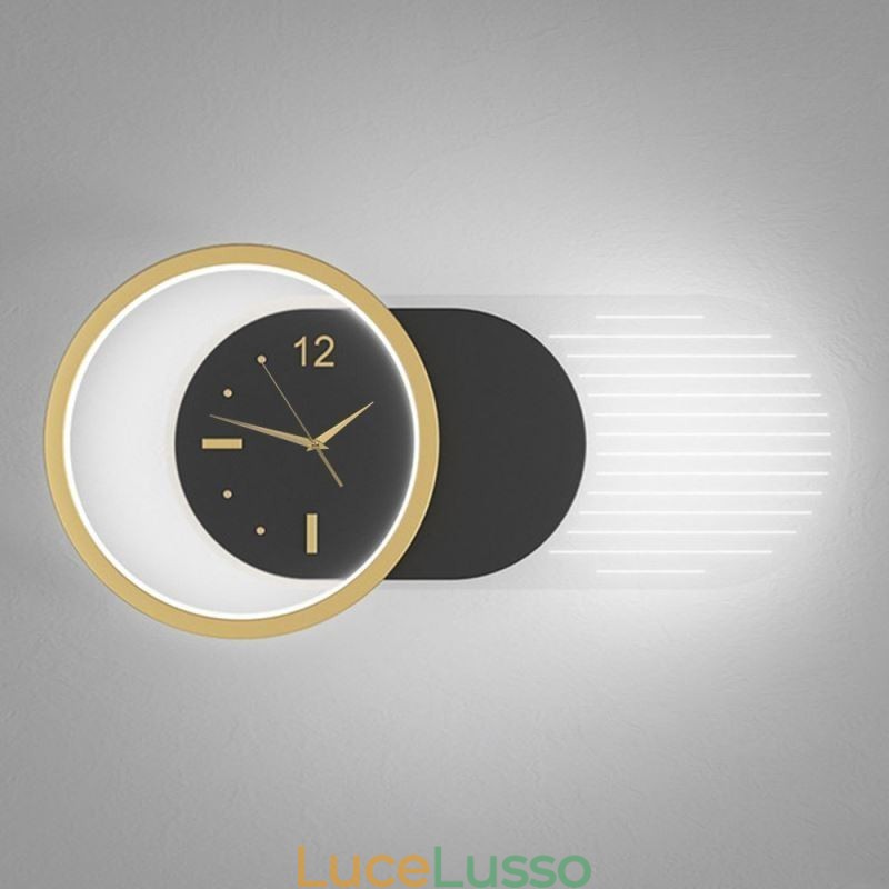 Lampada da parete moderna minimalista in acrilico ferro battuto orologio da parete luce
