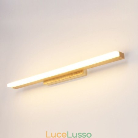 Lampada da parete moderna in legno massello con specchio Lampada da parete moderna in legno massello con specchio