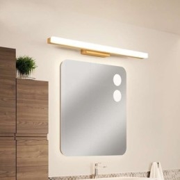 Lampada da parete moderna in legno massello con specchio