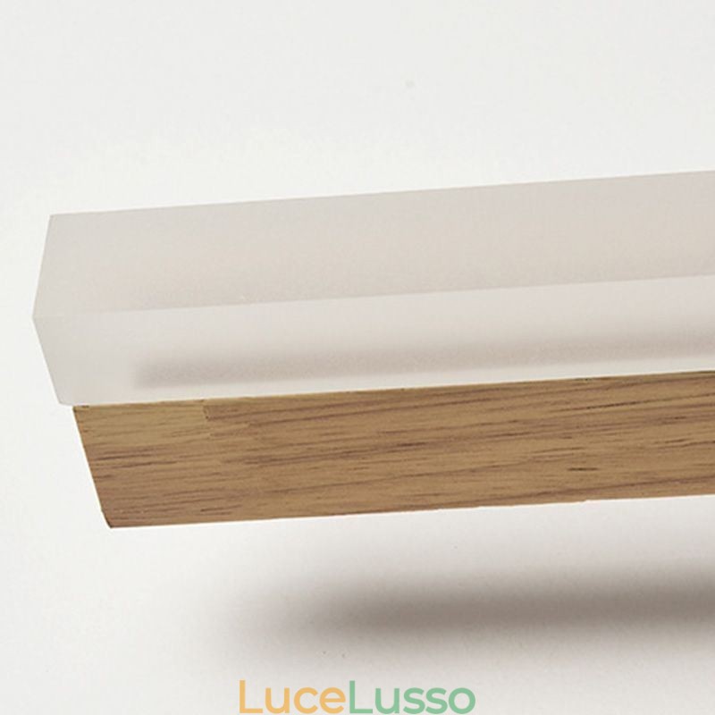 Lampada da parete moderna in legno massello con specchio