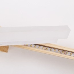 Lampada da parete moderna in legno massello con specchio