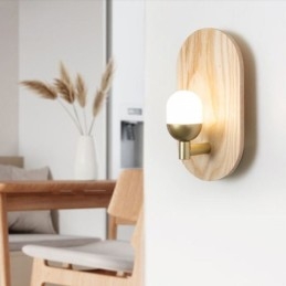 Decorazione Parete Lampada in Legno Ingresso Corridoio Luci Nordico Comodino Applique