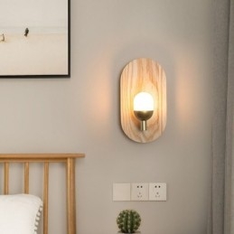Decorazione Parete Lampada in Legno Ingresso Corridoio Luci Nordico Comodino Applique