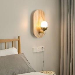Decorazione Parete Lampada in Legno Ingresso Corridoio Luci Nordico Comodino Applique
