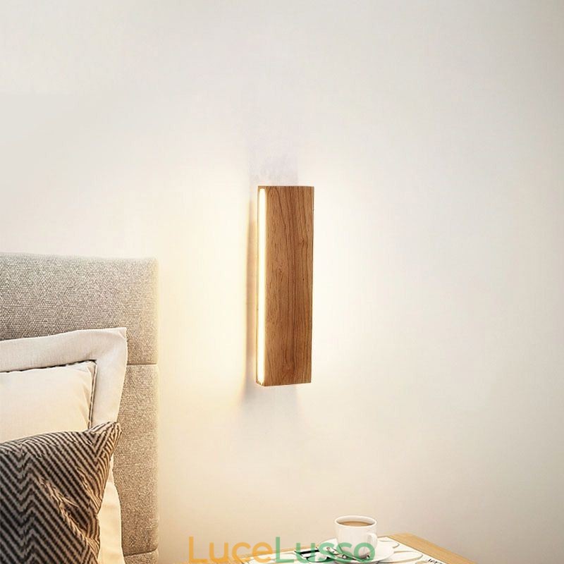 Applique da parete moderna in legno, luci per corridoio d'ingresso, applique da comodino nordica