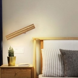 Lampada da parete moderna in legno, luci per corridoio d'ingresso, lampada da parete nordica da comodino