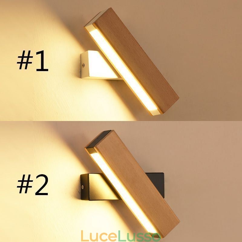 Lampada da parete in legno massello Europa Illuminazione da parete per comodino Lampade moderne di semplicità