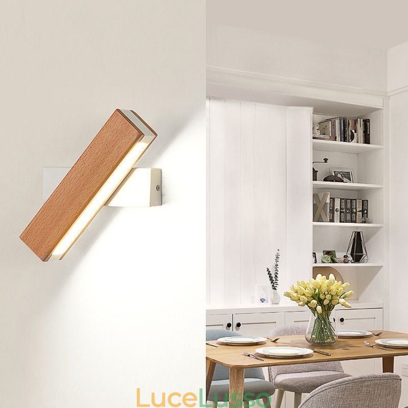 Lampada da parete in legno massello Europa Illuminazione da parete per comodino Lampade moderne di semplicità