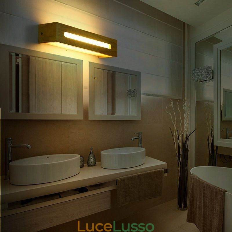 Lampada da parete moderna in legno, luci per corridoio d'ingresso, lampada da comodino nordica