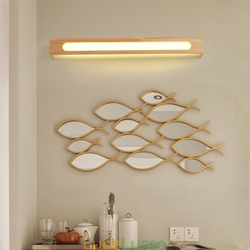 Lampada da parete moderna in legno, luci per corridoio d'ingresso, lampada da comodino nordica