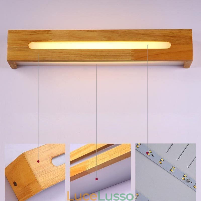 Lampada da parete moderna in legno, luci per corridoio d'ingresso, lampada da comodino nordica