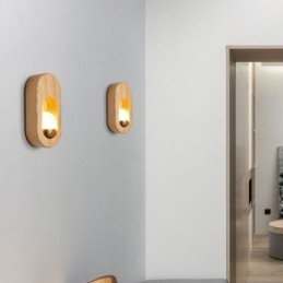Applique da parete in legno con decorazione giapponese, lampada da parete per ingresso
