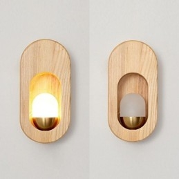 Applique da parete in legno con decorazione giapponese, lampada da parete per ingresso