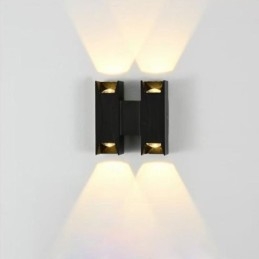 Lampada da parete impermeabile moderna in alluminio con montaggio superficiale, luce da giardino per portico