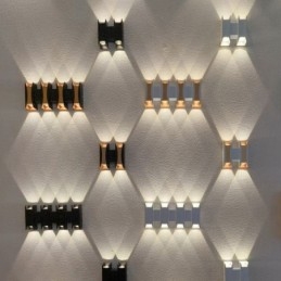 Lampada da parete impermeabile moderna in alluminio con montaggio superficiale, luce da giardino per portico