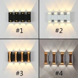 Lampada da parete impermeabile moderna in alluminio con montaggio superficiale, luce da giardino per portico