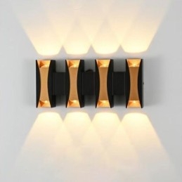 Lampada da parete impermeabile moderna in alluminio con montaggio superficiale, luce da giardino per portico