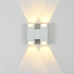 Lampada da parete impermeabile moderna in alluminio con montaggio superficiale, luce da giardino per portico