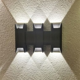 Lampada da parete impermeabile moderna in alluminio con montaggio superficiale, luce da giardino per portico