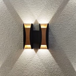 Lampada da parete impermeabile moderna in alluminio con montaggio superficiale, luce da giardino per portico