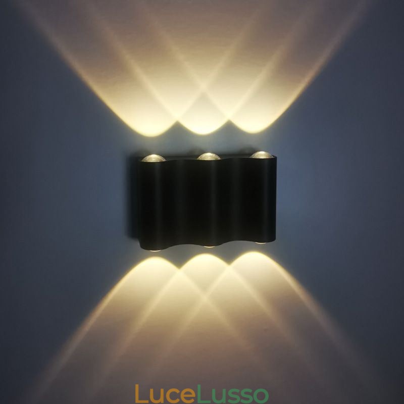 Lampada da parete in alluminio, balcone, luce da veranda montata in superficie