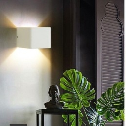 Lampada da parete in alluminio, balcone, montaggio superficiale, cubo, luce da portico