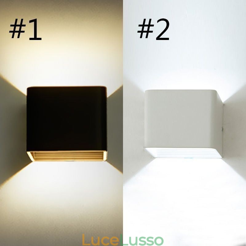 Lampada da parete in alluminio, balcone, montaggio superficiale, cubo, luce da portico