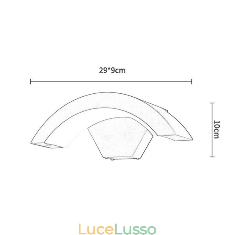 Lampada da parete a mezzaluna impermeabile da giardino in alluminio minimalista