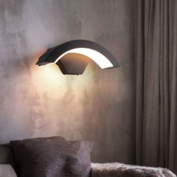 Lampada da parete a mezzaluna impermeabile da giardino in alluminio minimalista